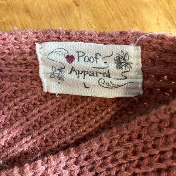 Proof Apparel, cropped sweater, cableknit, dark peach, excellent condition, med - Picture 3 of 3